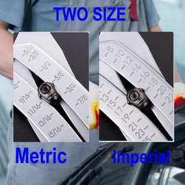 golckuod 2025 Bolt Size Finder Keychain, Portable Precision Thread Size Checker Keychain, Nut and Bolt Thread Identifier Gauge Tool for Fast Measurement, Clear Dual Unit (Metric & Imperial)