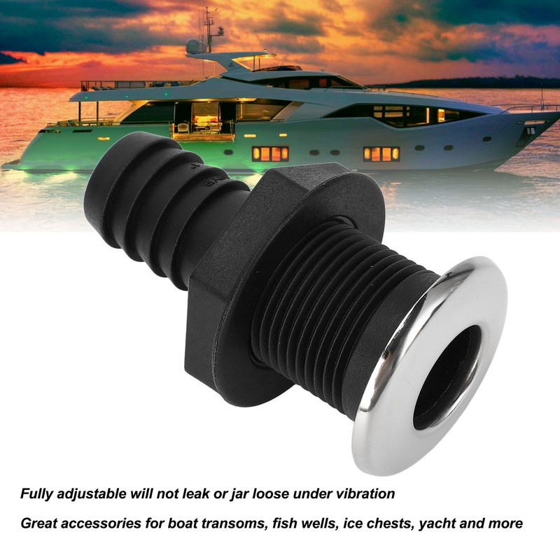 25mm Thru Hull Fitting Nylon Impact Resistance Leakproof Long Lasting