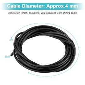 Omabeta Bicycle gear case, 3 m long rubber outer tube, bicycle gear wires, bicycle cable, steel wire cable for road bike, mountain bike, (black)