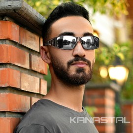 KANASTAL Fit Over Sunglasses for Men Women Wrap Around Sunglasses Polarized Silver Sports Sun Glasses for Snow Cycling Fishing