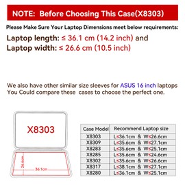 Smatree Hard EVA Protective Sleeve Case Compatible for 16 inch ASUS ProArt Studiobook Pro 16 OLED W7600/W5600/H7600 Laptop, Waterproof Hard Case for 16 inch ASUS Laptop(X8303)