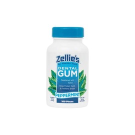 Zellie's Sugar-Free Peppermint Chewing Gum - 100 Count (Single Pack) | Xylitol-Infused Freshness