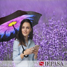 SIEPASA Spar. Saa Double Layer Inverted Umbrella with C-Shaped Handle, Anti-UV Waterproof Windproof Straight Umbrella for Car Rain Outdoor Use