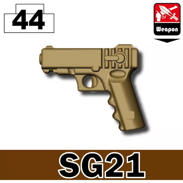 SIDAN Dark Tan SG21 toy .45 Pistol compatible brick minifigures