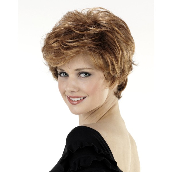 Tony of Beverly Womens Synthetic Wig ''Dion''-Caramel Kiss: 8 w/chunky gold & red hi-lights