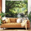 Lunerfex Forest Tree and Flowing Water Tapestry, Serene Landscape Wall