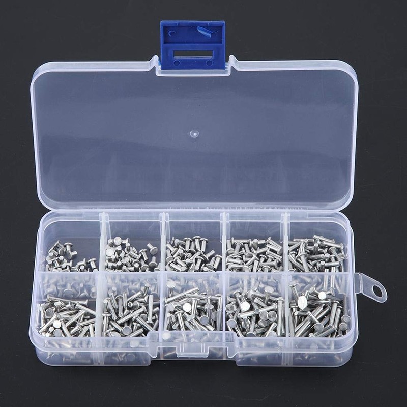 Full Rivets 500pcs Aluminum Flat Head Full Rivets Multi Size