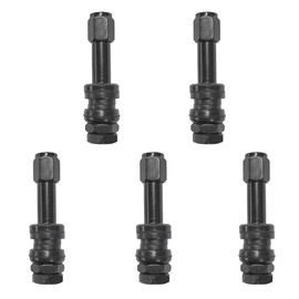 LHDOS 5PCS TR43E/VS43 Tubeless Metal Clamp-in Tire Valve Stems, Aluminum Alloy Valve Stems Mount for 0.453" Rim Hole on Standard Vehicle Tires (Black)