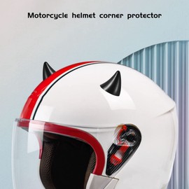 Giyofom Motorcycle Helmet Corner Horn Decoration Accessories Elastic Suction Bowl Soft Horn Decoration Head Cover Black