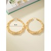 Bamboo Earrings for Women 90s Large Gold Bamboos Hoop Earrings