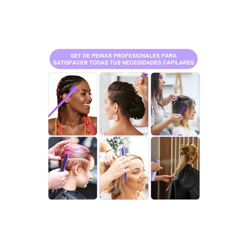 DUAIU Cepillo para Cabello, Juego de 4 Peines para Peinar