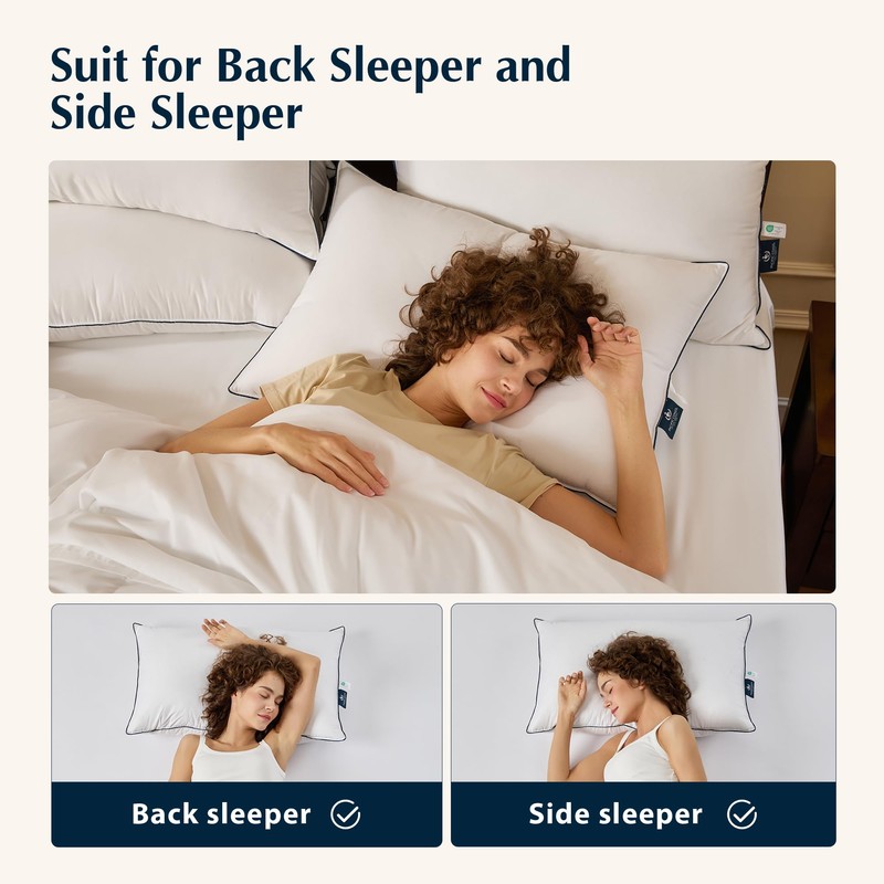 Pacific Coast Bed Pillow, Hotel Goose Feather and Down Pillow