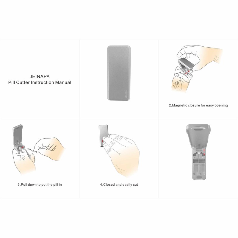 JEINAPA Pill Cutter with Auto Centering Device, Aluminum Pill Splitter
