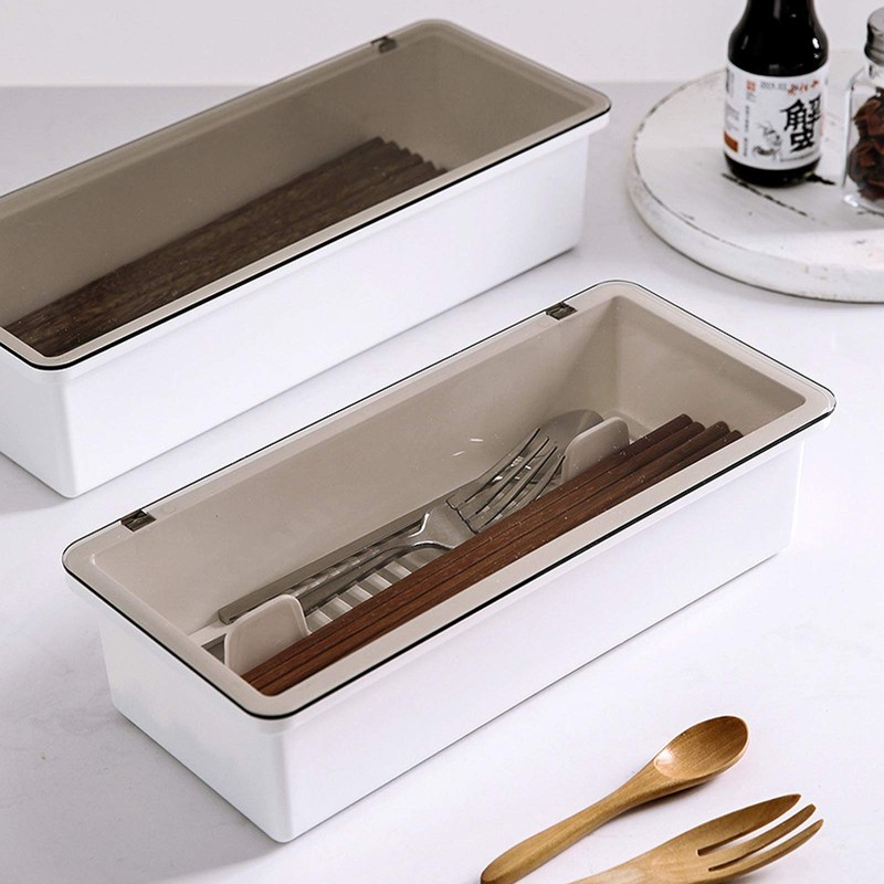 JMYDecor Food Storage Box Cutlery Utensil Storage Box with Lid