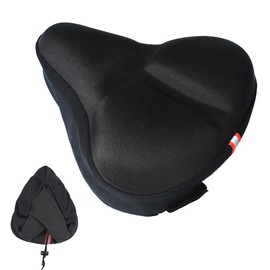 RIXOW Gel Saddle Cover Bicycle Large, Bicycle Cushion with Reflective Strips, Soft Bicycle Seat Cover, Gel Cover for Mountain Bike and Road Bike (27 x 26 x 8 cm)