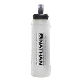 NATHAN Hydration Bottle Flask Series Folding Portable Water Bottle Soft Flask NS4012 ExoShot Soft Flask 2.0 Bottle, 14 fl oz Spine, 14 fl oz (414 ml), Running, Trail Running, Clear