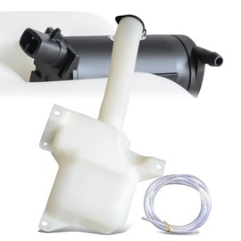 OE Style Car Windshield Washer Reservoir Tank Reservoir Cap Washer Fluid Pump Compatible with 00-05 Mitsubishi Eclipse Coupe, MI1288110, White