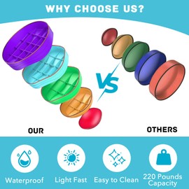 Yozoia Stepping Stones for Kids, 5pcs Non-Slip Balance Stepping Stones, Plastic Toddler Stepping Stones for Promoting Toddler’s Coordination Skills Sensory Play Equipment, Toddler Toys for Age 3+Years