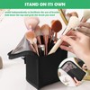Yauhar Travel High Capacity Makeup Brush Bag, PU Leather Stand-Up