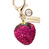 MONNEL MC502 Little Crystal 3D Strawberry Lobster Clasp Charm for