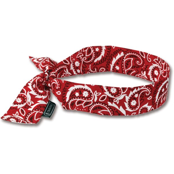 Chill-Its 6700 Evaporative Cooling Bandana - Tie Style - Red