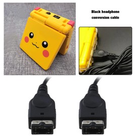 ECSiNG 2 Pack Headphone Adapter Cable Replacement Compatible with Gameboy Advance SP (GBA SP) Console Headphone Jack Adapter Cable Black