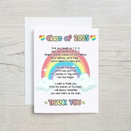 Nursery leaving card. Last day of pre school. Teacher good bye. 2025 rainbow card. Thank you teachers. Tough year. Class of 2025 leaving card. Thank you. ECO FRIENDLY