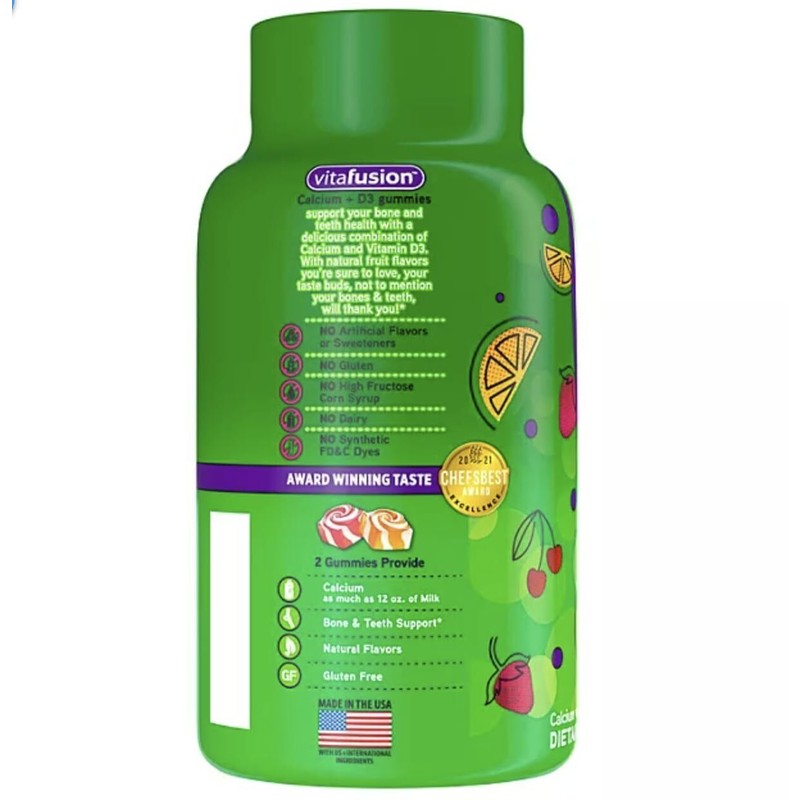 Vitafusion Calcium + D3 Gummies (200 Count)