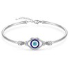 Evil Eye Bracelet for Women Sterling Silver Greek Turkish Blue