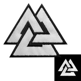 miltacusa Reflective Valknut Triangle Symbol Nordic Viking iron on Patch