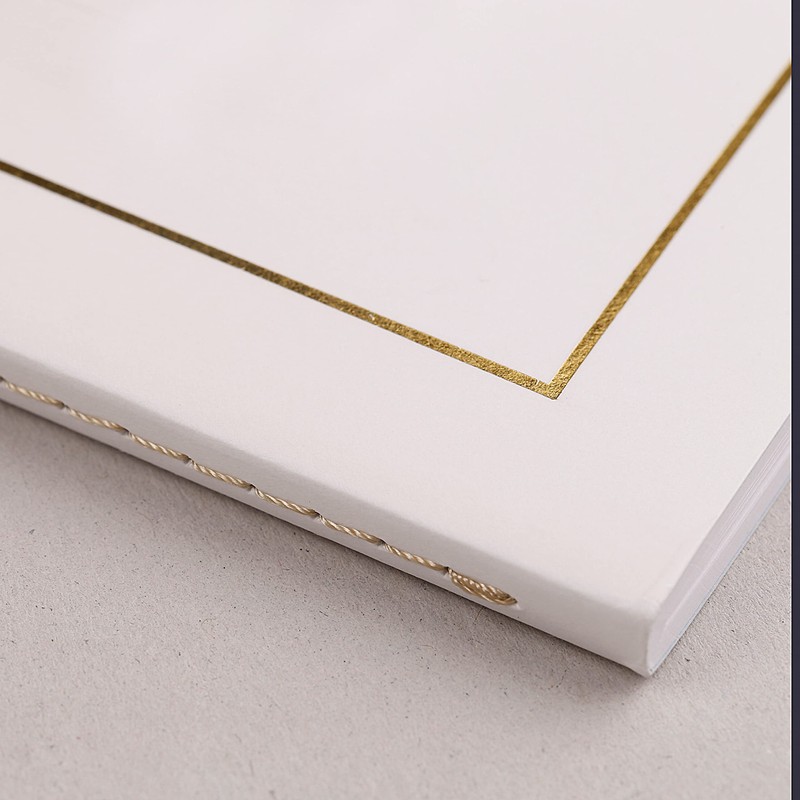 Clairefontaine 36176C Triomphe GOLD Collection A White Sewn Notebook -