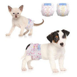 Dono Disposable Cat Nappies,48pcs,Puppy Nappies Female,wetness indicator,Super Absorbent Leak-proof,Dog Season Pants,Cat Nappies,Dog Pants for Incontinence,Heat,Period,Excitable Urinary,XXS,XS,S,M,L