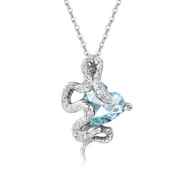 Silver Thunder Necklace, Women's, Birthstone Necklace, Hypoallergenic, Year of the Year, Amulet, Cute, Snake Pendant, Clavicle Chain, 925, Silver, Year of the Snake Accessory, Mother's Day, Birthday