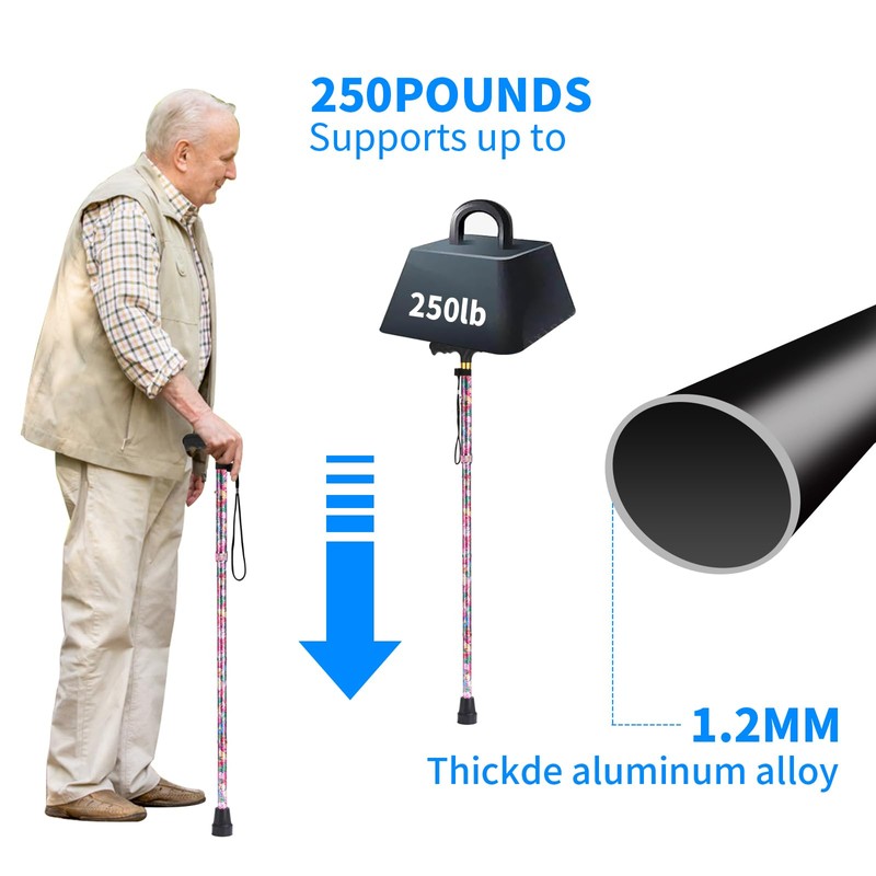 Cane for Women for Stability, Sleek, Lightweight Walking Cane for