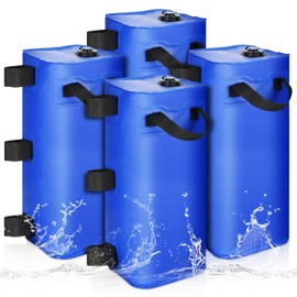 4 Pack Canopy Water Weight Bag, 88 LBS Water Tent Weights Set of 4 Leg Weights for Gazebo, Pop Up Canopy, Canopies, Tent (Blue 25L)