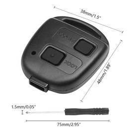 SLshiBo Toyota Key Shell 2 Buttons Key Replacement Housing for Toyota Yaris Avensis Corolla RAV4 Prado Echo Tarago with Accessories Car Replacement Key Shell