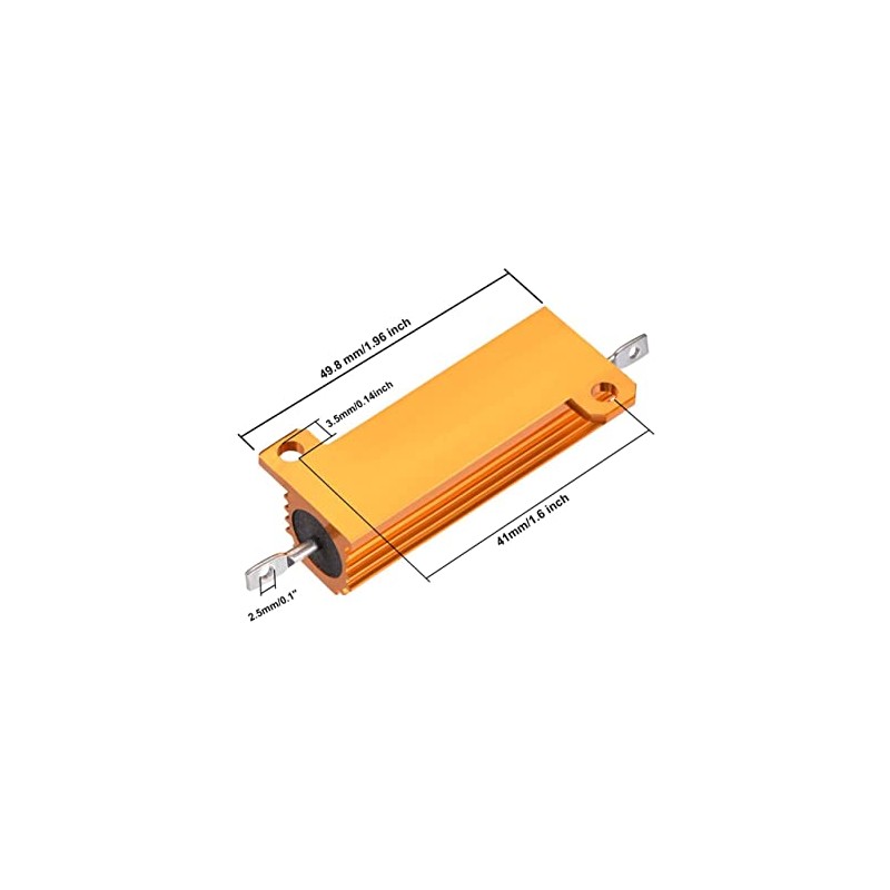 WEIJ 2Pcs RX24 50W 1.5 Ohm Aluminum Case Load Current