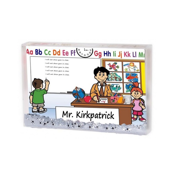 PrintedPerfection.com Personalized Name That Toon Teacher - Male Mini Snow