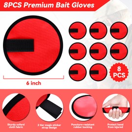 KesaPlan 8 Pack Fishing Lure Covers 6" Lure Wraps for Fishing Rod Hook Cover Bait Storage Protector Easily See Bait Glove to Keep Fishermen Safe(Red)