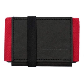 Anders & Komisch Mini Wallet with Coin Compartment, Card Holder, Men's Small Wallet, Women's Slim Wallet, Sustainable Wallet, Handmade from Germany, black/red, Mini wallet slim wallet small wallet