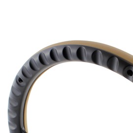 5-bolt Black Steering Wheel 14 Inch Aluminum with Tan Vinyl Wrap and Horn