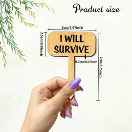 arricraft 15 Pcs Wood T-Type Plant Tags, 1.96x2.75inch/5x7cm Plant Labels with Growing Words Talking Plant Funny Wooden Plant Sign for Garden Markers Nursery Seedling Potted Herb Flower Vegetables