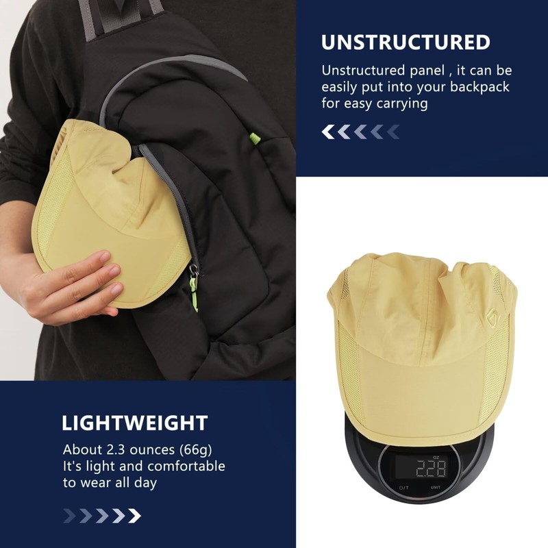 GADIEMKENSD Unstructured Quick Dry Sports Cap Outdoor Sun Protective Unisex,