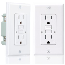 Heerjus 15A GFCI Switch Outlet Combo, Tamper-Resistant GFCI Electrical Outlet, 15 Amp GFCI Outlet, Weather Resistant Ground Fault Circuit Interrupter, Self-Test with LED Indicator, ETL Listed 2 Pack
