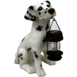 Decorative Energy Saving Dalmatian Dog with Lantern Solar Light