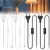 Pack of 4 Power Cable with Switch, 3 m Euro