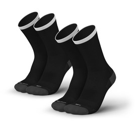INCYLENCE Road Bike Socks for Men and Women - Ultra Thin Cycling Socks with Light Compression, Breathable and Smooth Toe Seam for Cycling, 2 Pairs, black, 43 - 46