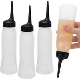 Beaupretty - 3 botellas de limpieza en seco para el cabello, botellas aplicadoras de tinte para el cabello, botellas de tinte para el cabello, botellas vacías para apretar y aplicar botellas de color