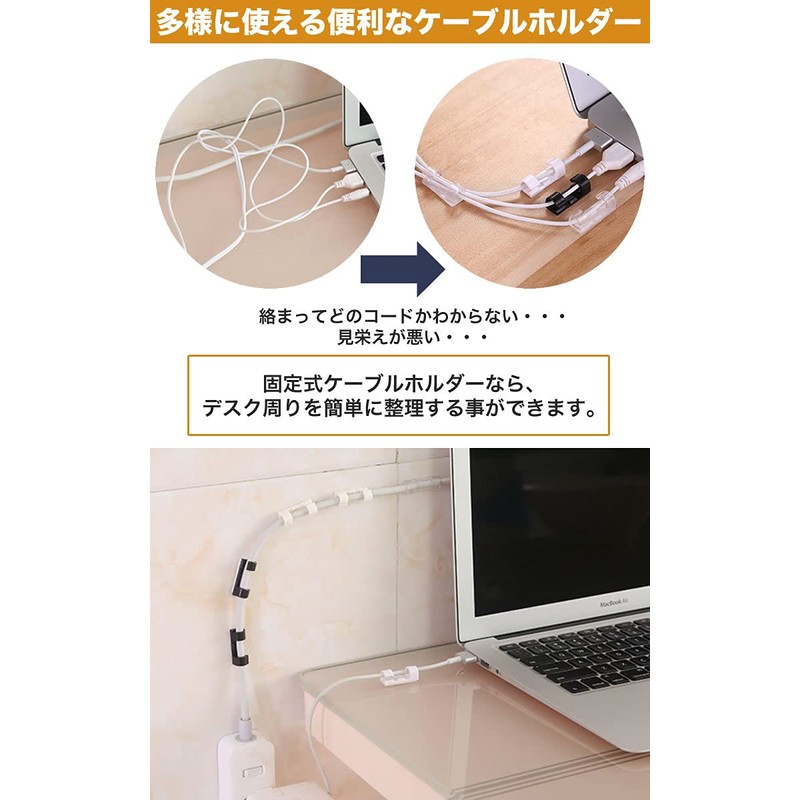 KOYOKOMA Cable Clip Cable Holder Desk PC Storage Double Sided