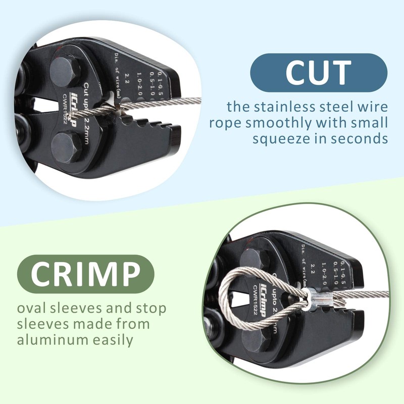 iCrimp CWR1522 Wire Rope Crimping Tool with Cutting Function for